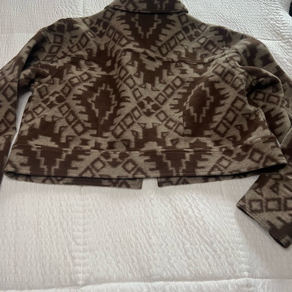 Shyanne Geometric Brown Teddy Jacket - Picture 4 of 5